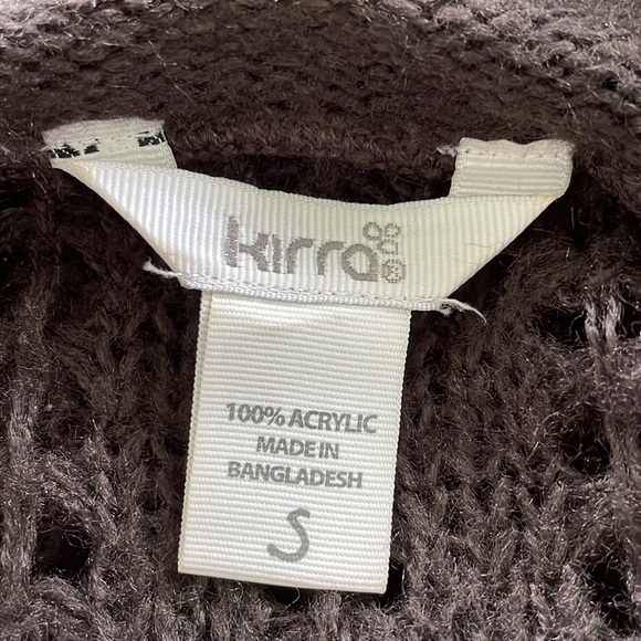 Kirra dark brown open knit long tie front cardigan sweater size small - Picture 9 of 10